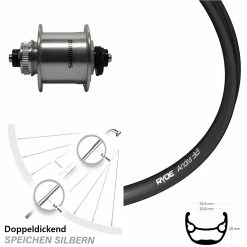 26 Zoll Disc Vorderrad Ryde Andra 321 Mit Shimano Nabendynamo DH-UR700