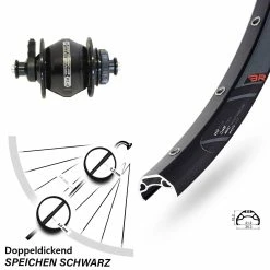 26 Zoll Rodi Blackrock Nabendynamo MTB Vorderrad Shutter Precision PL-8