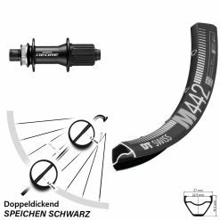 Dt-swiss 27,5 Zoll Deore Hinterrad DT Swiss M442 Schwarz