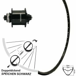 28 Zoll Mach1 ER-20 Vorderrad Disc Mit Nabendynamo Shimano DH-UR700-3