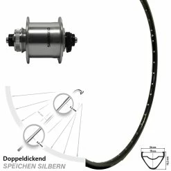 28 Zoll Nabendynamo Vorderrad Mach1 ER-20 Shimano DH-UR700-3 Centerlock