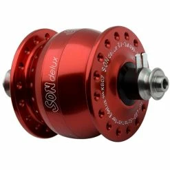 Son Delux Nabendynamo Felgenbremse Hohlachse Rot Eloxiert