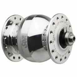 Son Delux Nabendynamo Wide Body Felgenbremse Hohlachse Silbern Poliert