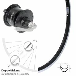 Vorderes Rad Mit Nabendynamo Shimano DH-3N72 Ryde ZAC 421 28 Zoll