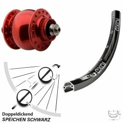 Vorderrad Exal 29 Zoll DC 19 Son 28 Centerlock Rot Nabendynamo