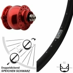 Ryde Andra 30 Vorderrad 29 Zoll Mit Nabendynamo Son 28 Centerlock Rot
