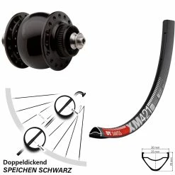 Dt-swiss 27,5 Zoll DT Swiss XM 421 Vorderrad Mit Nabendynamo Son Delux