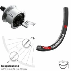 Dt-swiss Fahrrad Vorderrad 26 Zoll DT Swiss 533 D Schwarz Shimano Alfine Nabendynamo Centerlock