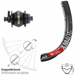 Dt-swiss MTB Nabendynamolaufrad Shutter Precision PL-8 DT Swiss XM 401 29 Zoll Für Scheibenbremse