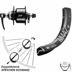 Dt-swiss 27,5 Zoll Vorderes Rad Mit Nabendynamo DT Swiss M 442 Shimano XT DH-T8000