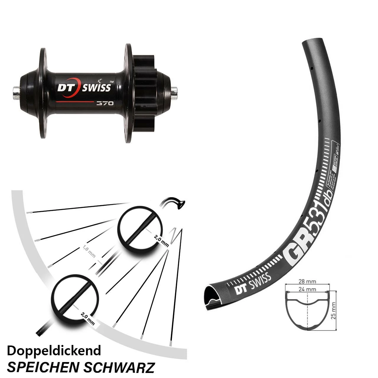 Dt-swiss DT Swiss Gravel GR 531 Vorderrad 29 Zoll Mit 370 Nabe 6-Loch