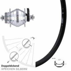 28/29 Zoll Vorderrad Nabendynamo Ryde Andra 40 Shutter Precision PL-8 Scheibenbremse