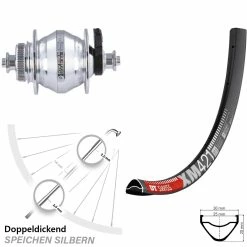 Dt-swiss Laufrad 29 Zoll DT Swiss XM 421 Schwarz Shutter PL-8 Centerlock Silber