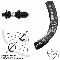 Dt-swiss DT Swiss 27,5 Zoll MTB Hinterrad E 512 Mit X1900 Nabe 6-Loch