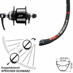Dt-swiss 27,5 Zoll Vorderrad Mit Nabendynamo DT Swiss 466 Shimano XT DH-T8000 Centerlock