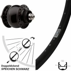 Vorderrad Mit Nabendynamo Son Delux Centerlock Ryde Andra 30 DB 26 Zoll