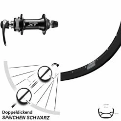 27,5 Zoll Vorderrad Ryde Rival 21 Mit Shimano XT HB-M8000 Nabe