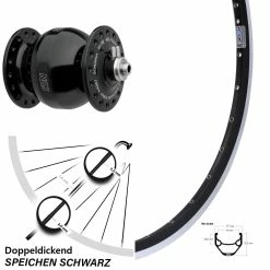 Fahrrad Vorderrad 26 Zoll Ryde ZAC 421 Schwarz Son Widebody Nabendynamo