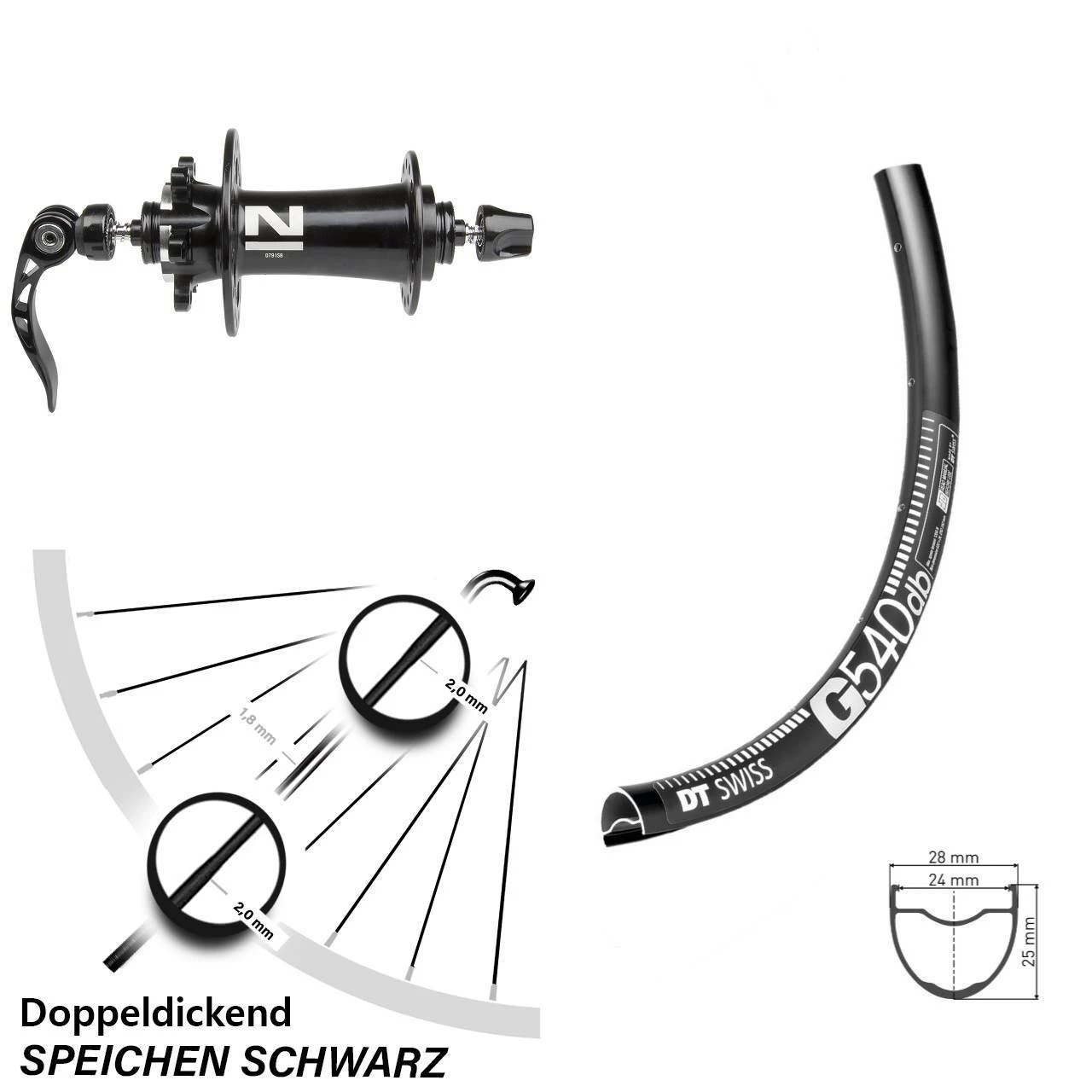 Dt-swiss Novatec D791SB DT Swiss G 540 Vorderrad 27,5 Zoll 6-Loch
