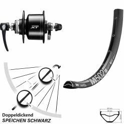 Dt-swiss Laufrad 27,5 Zoll DT Swiss M 502 DB Disc Schwarz Shimano Deore XT DH-T8000-3D