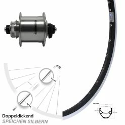 Vorderrad Fahrrad 28 Zoll Ryde ZAC 421 Shimano DH-UR700 Centerlock Nabendynamo