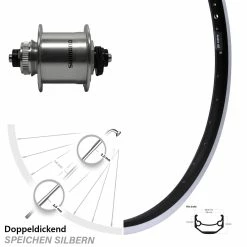 Vorderes Rad Mit Nabendynamo Shimano DH-UR700 Ryde Andra 40 28 Zoll Centerlock