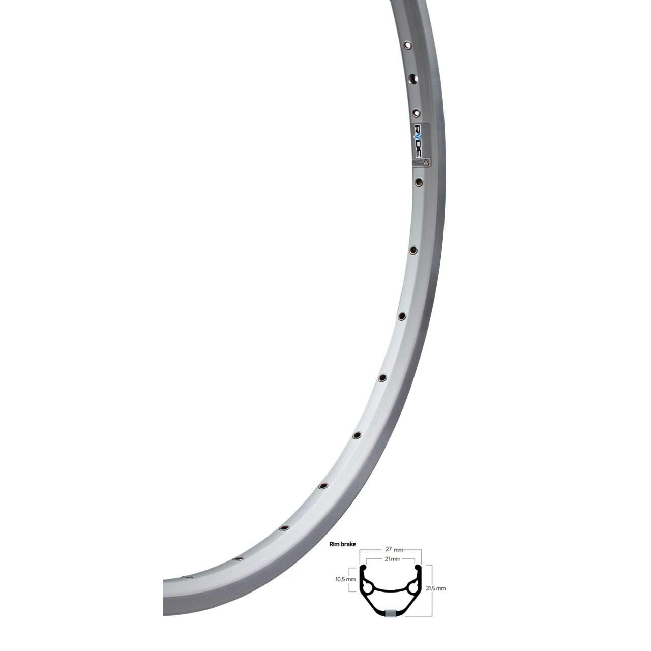 27,5 Zoll Felge Ryde ZAC 421 Silbern