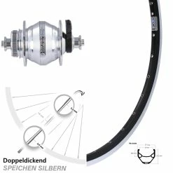 Vorderrad 26 Zoll Ryde ZAC 421 Shutter Precision PL-8 Nabendynamo Centerlock