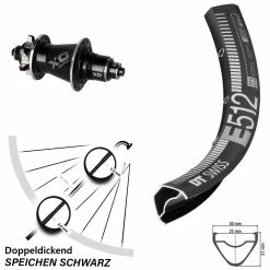 Dt-swiss 29 Zoll Hinterrad DT Swiss E 512 Mit Sram X0 135/142 XD