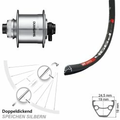 Dt-swiss MTB Nabendynamolaufrad Shimano DH-UR708-3D DT Swiss 466 27,5 Zoll Centerlock