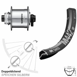 Dt-swiss Vorderrad 27,5 Zoll DT Swiss M 442 Schwarz Shimano DH-UR708 Für Steckachse