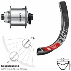 Dt-swiss MTB Vorderrad 27,5 Zoll DT Swiss EX 471 Schwarz Shimano DH-UR708 Für Scheibenbremse