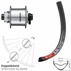 Dt-swiss Vorderes Rad Mit Nabendynamo Shimano DH-UR708-3D DT Swiss XR 391 29 Zoll Disc