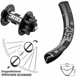 Dt-swiss 27,5 Zoll Vorderrad DT Swiss 350 E 512 6-Loch