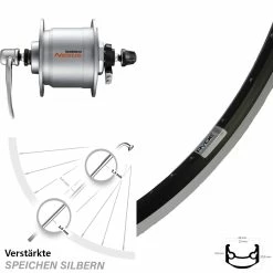 27,5 Zoll Vorderrad Ryde Andra 35 Nabendynamo Shimano Nexus DH-C3000-3N-QR