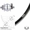 26 Zoll Vorderrad Ryde Andra 35 Shutter Precision Nabendynamo Centerlock PL-8 Silbern