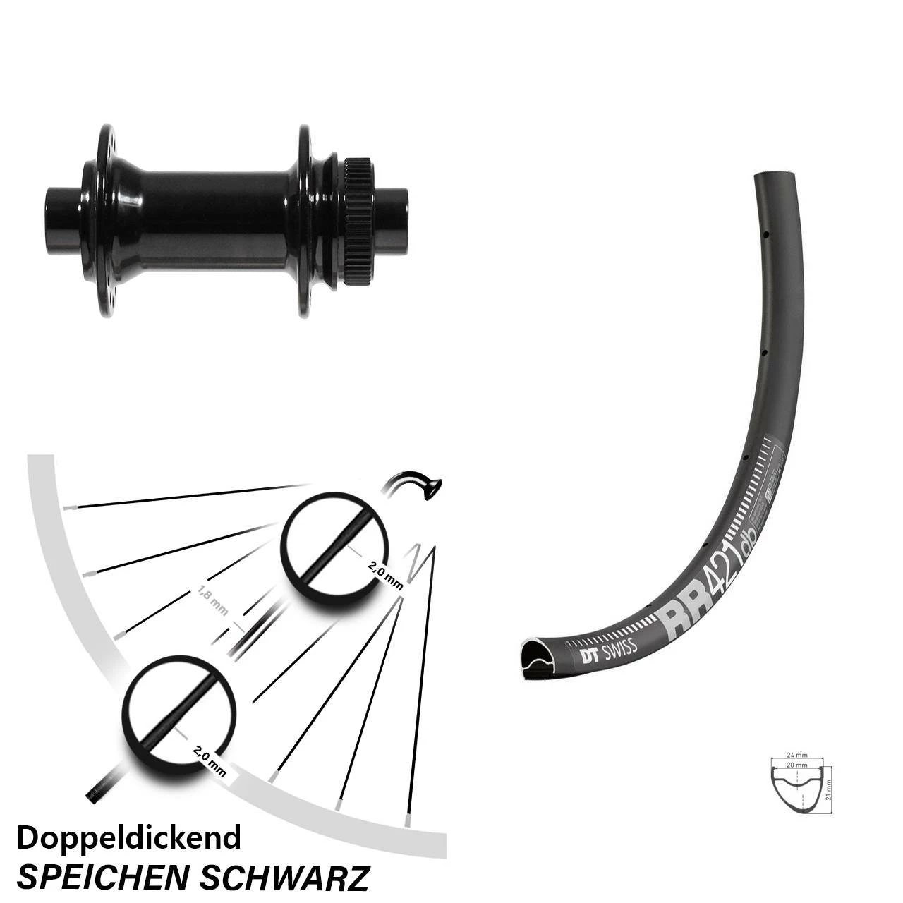Dt-swiss DT Swiss RR 421 DB Gravel Vorderrad 28 Zoll Centerlock
