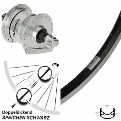 26 Zoll Vorderrad Mit Nabendynamo Shimano DH-3N72 Ryde Andra 35
