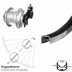 Hinterrad 26 Zoll Rohloff Speedhub CC EX Silbern Ryde Andra 30