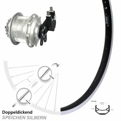 Hinterrad 26 Zoll Rohloff Speedhub CC EX Silbern Ryde Andra 40