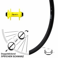 26 Zoll Vorderrad Ryde Andra 40 Disc Mit XLC Evo Nabe Gelb