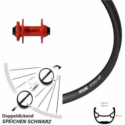 27,5 Zoll Vorderrad XLC Evo Rot Ryde Andra 321