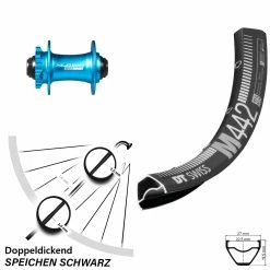 Dt-swiss 27,5 Zoll Vorderrad XLC Evo Blau DT Swiss M 442 Für Scheibenbremse