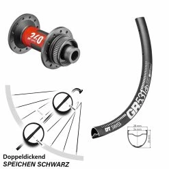 Dt-swiss 27,5 Zoll Vorderrad DT Swiss GR 531 Gravel Mit 240 Road 12x100 Nabe
