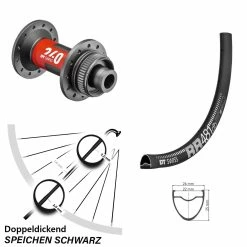 Dt-swiss 28 Zoll Vorderrad DT Swiss 240 Road 12x100 Mit RR 481 Felge