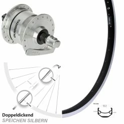 28 Zoll Vorderrad Ryde Andra 40 Schwarz Shimano DH3N72