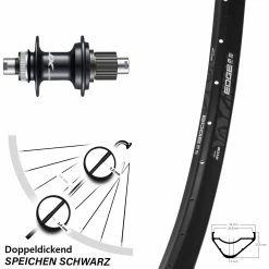 Hinterrad 27,5 Zoll Ryde Edge M30 OS Mit Shimano Deore XT FH-M8110 Microspline