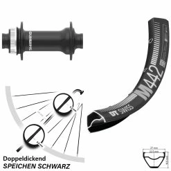 Dt-swiss 27,5 Zoll Vorderrad DT Swiss M 442 Mit Shimano HB-MT410 Nabe