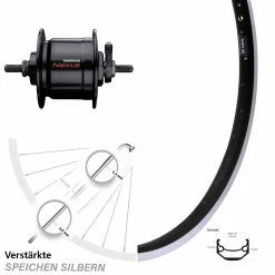 Shimano Nabendynamo Vorderrad Ryde Andra 40 20 Zoll Schwarz