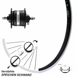20 Zoll Shimano DH-3n31 Nabendynamo Vorderrad Ryde Andra 40